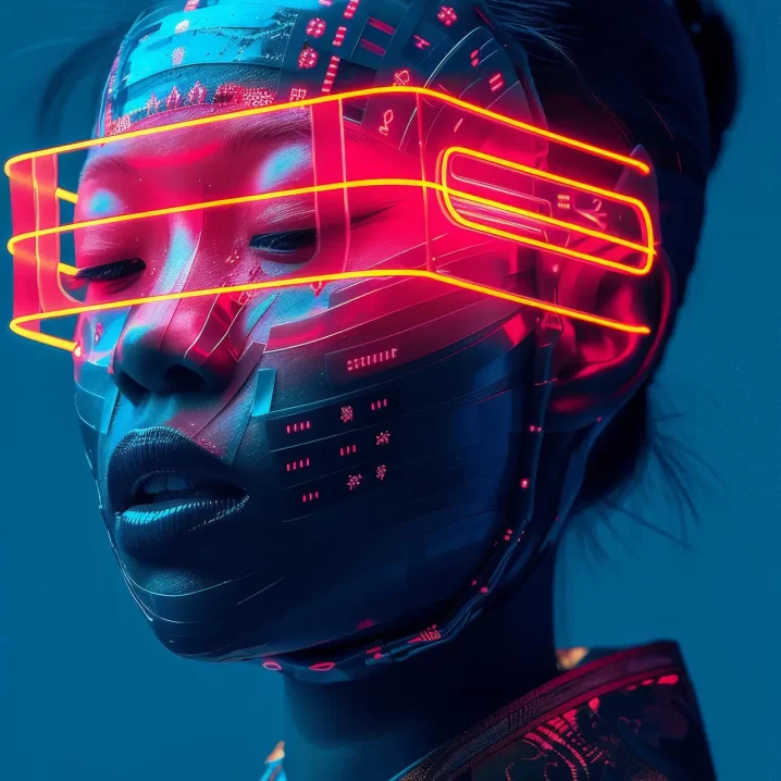 woman with futuristic face